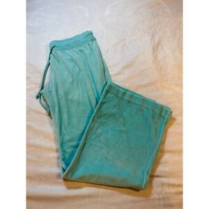 Oliver Women Aqua Blue Velour Wide Leg Lounge Pants Drawstring Medium 0A0101